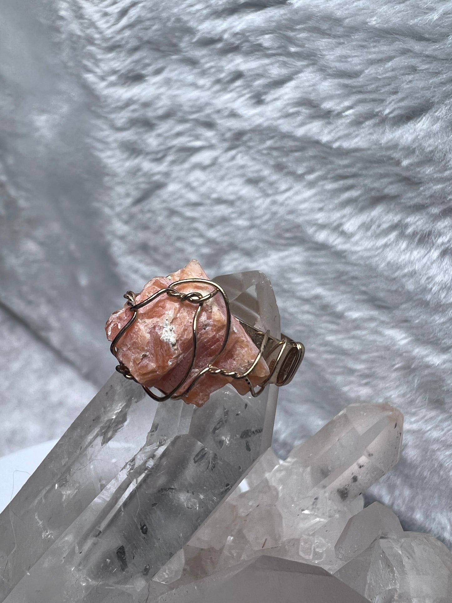 水晶原石 鍍925銀戒指