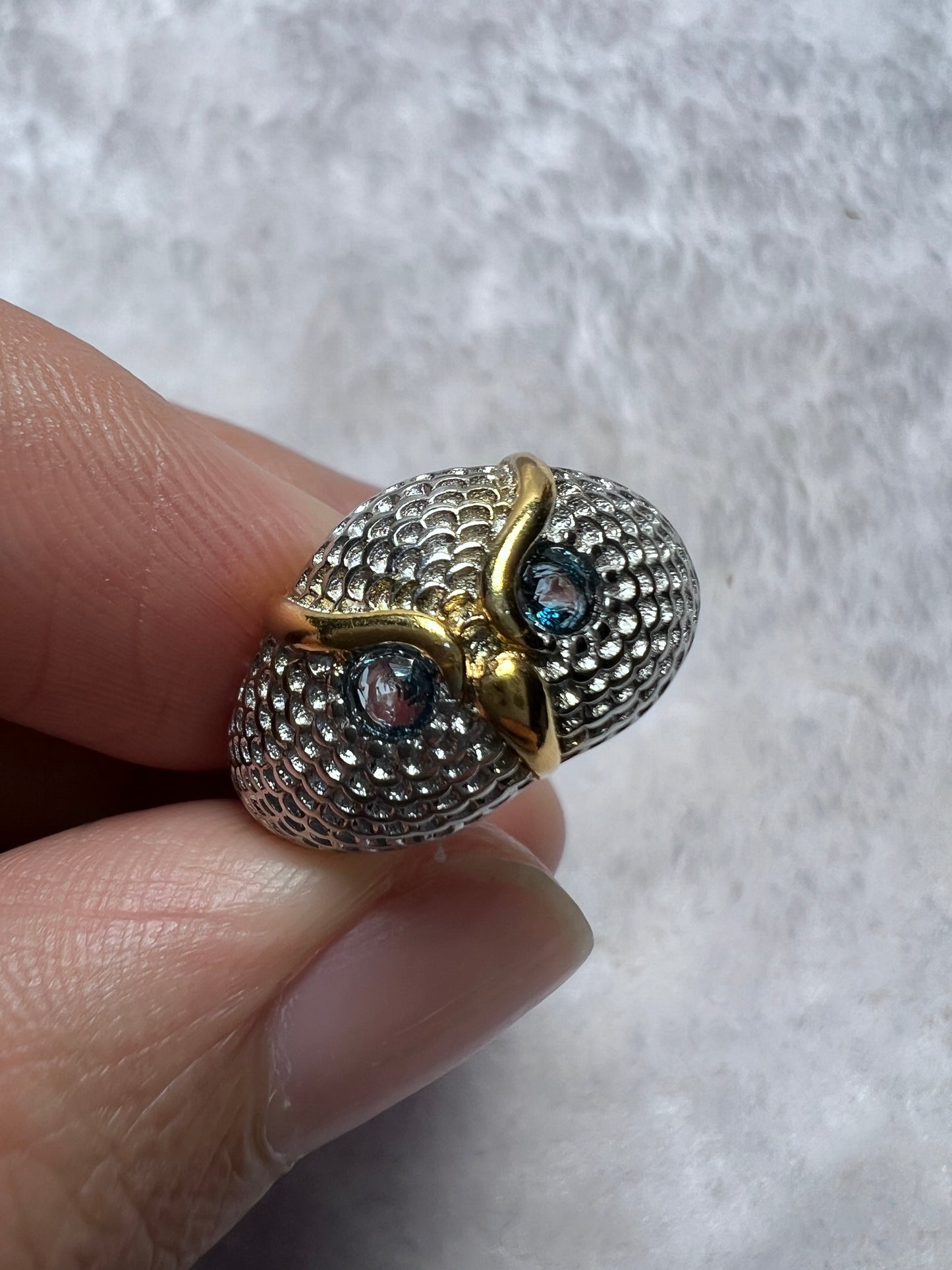 藍色托帕石 鍍925銀戒指