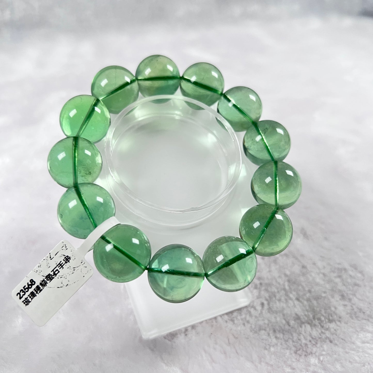 玻璃種綠螢石手串-18mm+
