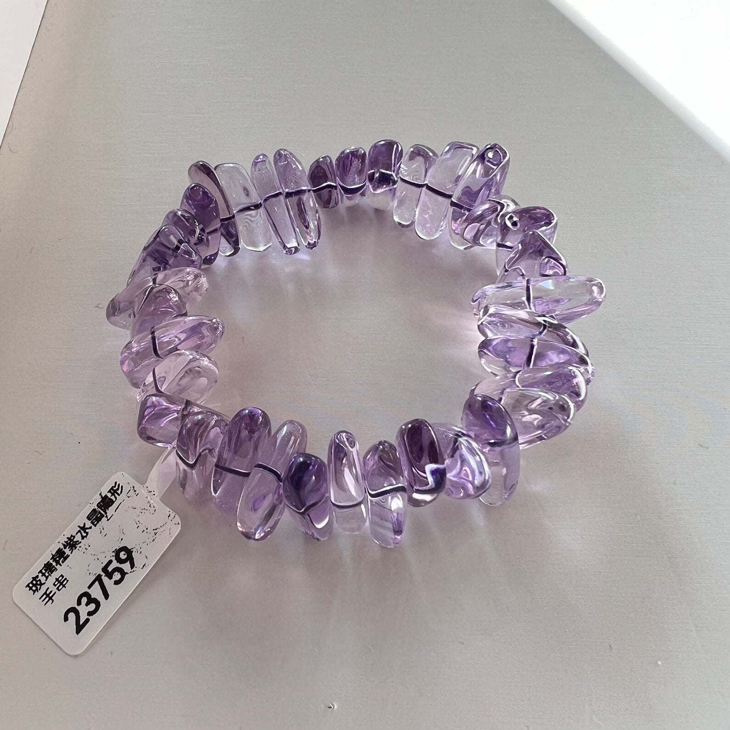 玻璃種紫水晶隨形手串-21mm+